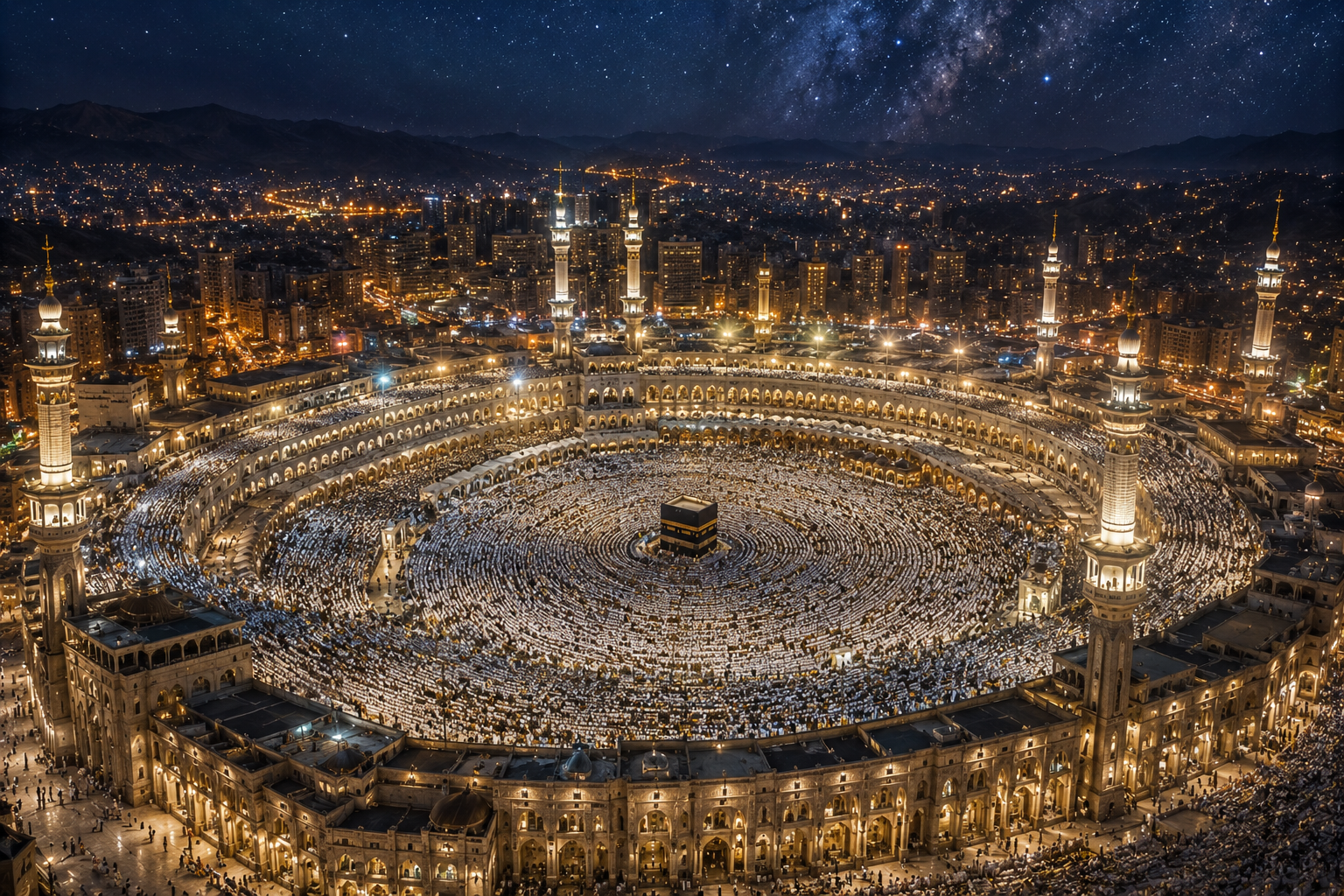 Aerial view of Masjid al-Haram Mecca